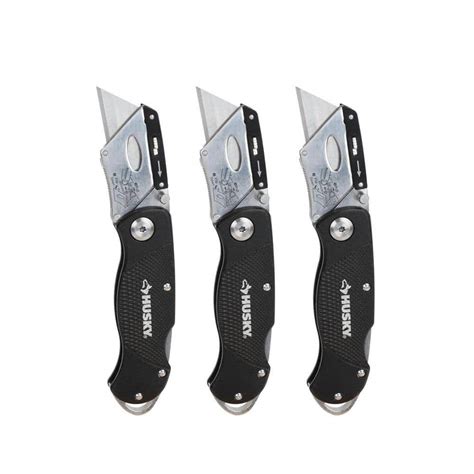 husky stainless steel box cutter|home depot husky folding knife.